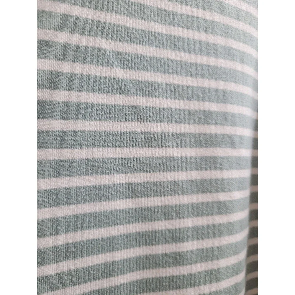Alice Walk Striped Crewneck Sweatshirt Green White Pima Modal XL Coastal - Picture 4 of 6